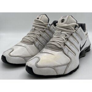 Nike Mens Size 11 Shox NZ Leather 378341-102 White Cool Grey Running Shoes